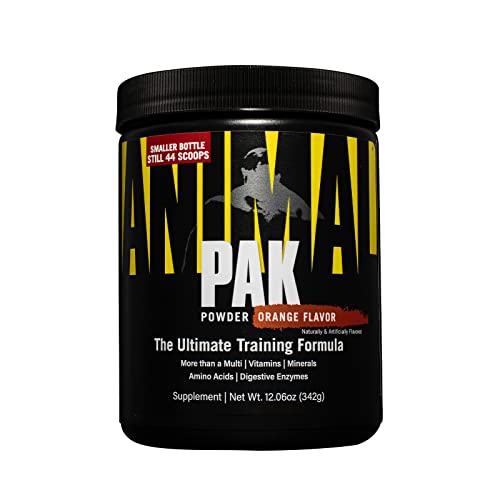 Animal Pak – Convenient All-in-One Vitamin & Supplement Powder – Zinc, Vitamins C, B, D, Amino Acids and More – Sports Nutrition Performance Multivitamin for Women & Men – 44 Scoops, Orange Crushed