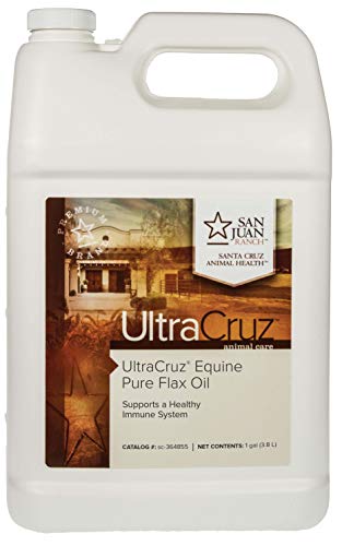 UltraCruz Pure Flax Oil Supplement for Horses and Livestock, 1 Gallon
