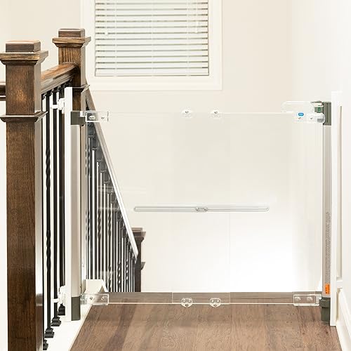 Qdos Crystal Designer Baby Safety Gate - Meets Tougher European Standards - Modern Design and Unparalleled Safety - Beauty & Safety Together at Last - Simple Installation | Hardware Mount
