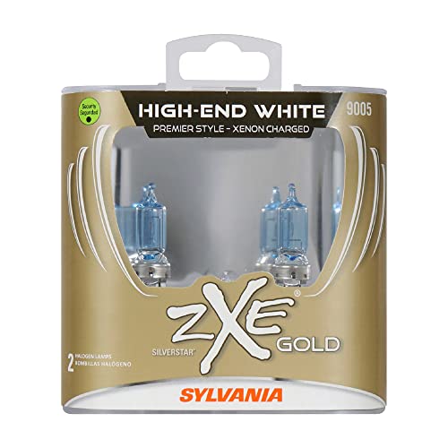 SYLVANIA - 9005 (HB3) SilverStar zXe GOLD High Performance Halogen Headlight Bulb - Bright White Light Output, Best HID Alternative, Xenon Charged Technology (Contains 2 Bulbs)