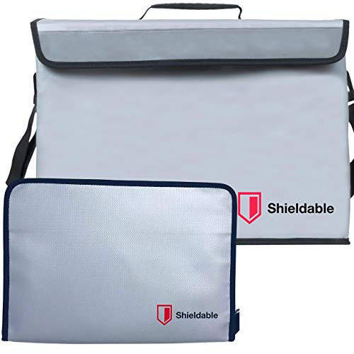 2021 TSA-Approved Fireproof Document Bag with Built-in TSA Lock and Fire-Resistant File Folder - Fireproof Document Bags for Jewelry, Money and Valuables