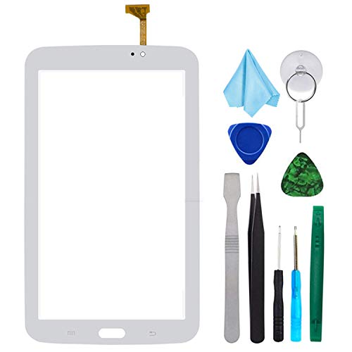 White Touch Screen Digitizer for Samsung Galaxy Tab 3 7.0 - Glass Replacement for P3210 SM-T210 T210R T210L T217S T217A (Not Include LCD,WiFi Ver.No Speaker Hole) with Tools+ Pre-Installed Adhesive