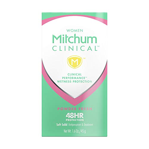Mitchum Women's Deodorant, Clinical, Soft, Solid Antiperspirant Deodorant, Powder Fresh, 1.6 Oz (Pack of 1)