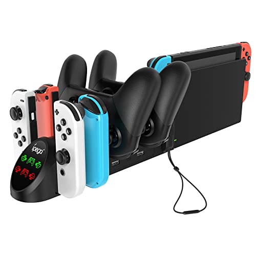 Charger Station for Switch/Switch OLED Model Joy Con and for Switch Pro Controllers Charging Dock with USB 2.0 Plug and Ports, Only for Switch Pro Controller