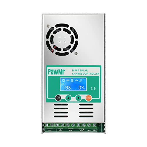 PowMr 60 amp 48V 36V 24V 12V Auto MPPT Charge Controller Max 160VDC Input,for Lead Lead-Acid Lithium Battery, LCD Backlight Solar Charge Controller