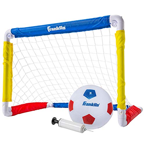 Franklin Sports Kids Mini Soccer Goal Sets - Backyard + Indoor Mini Net and Ball Set with Pump - Portable Folding Youth Soccer Goal Sets for Kids + Toddlers - 24' x 16'