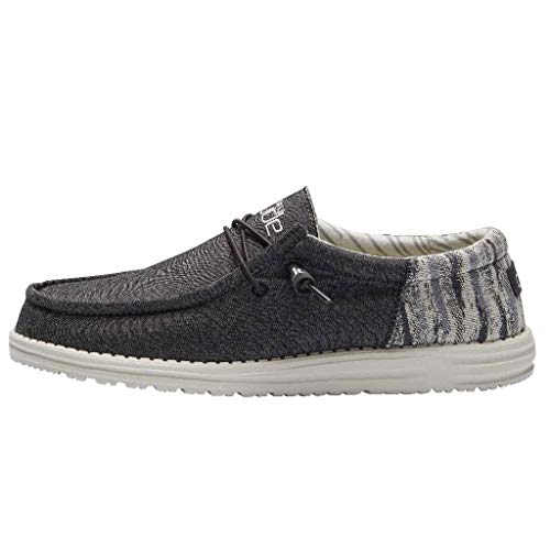 Hey Dude Men's Wally Funk Carbon Blue Size 8 | Men’s Shoes | Men's Lace Up Loafers | Comfortable & Light-Weight