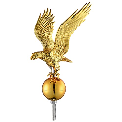 Yescom Flagpole 14' Eagle Topper Gold Finial Ornament for 20/25/30Ft Telescopic Pole Yard Outdoor