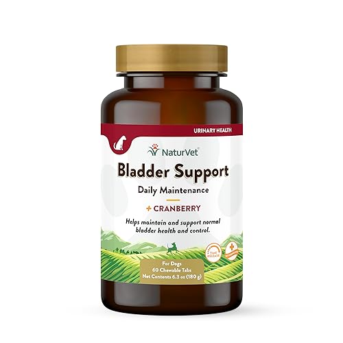 NaturVet – Bladder Support for Dogs – Plus Cranberry | Supports Healthy Bladder Control & Normal Urination | 60 Time Release Chewable Tablets