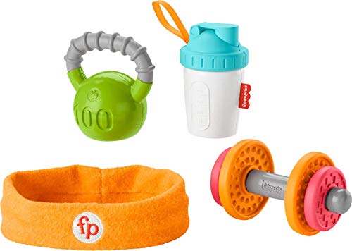 Fisher-Price Teething Toys and Rattles for Newborns, Funny Baby Biceps Gift Set, 4 Pieces