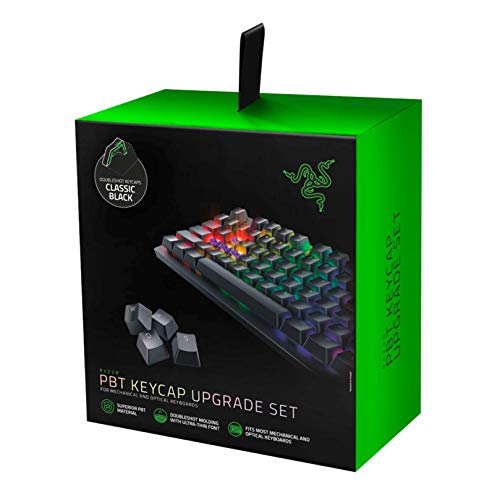 Razer Doubleshot PBT Keycap Upgrade Set for Mechanical & Optical Keyboards: Compatible with Standard 104/105 US and UK layouts - Classic Black