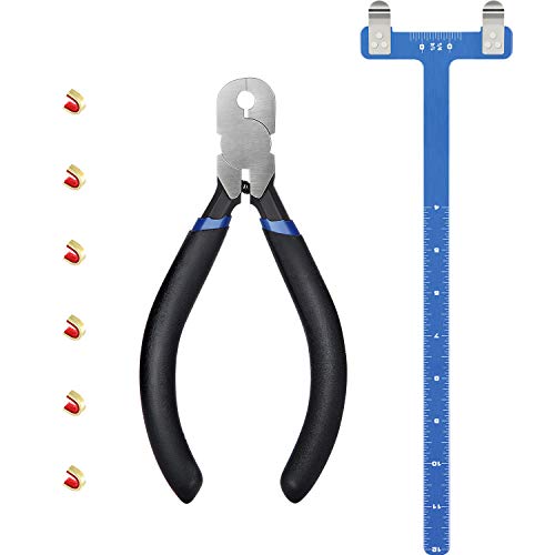 Zonon Bow String Nocking Points Pliers Strings Knock Set T Shape Bow Square Ruler Nocking Buckle Pliers Recurve Bow Turning Kit Archery (Dark Blue)