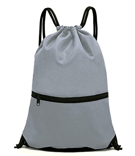 HOLYLUCK Men & Women Sport Gym Sack Drawstring Backpack Bag-grey