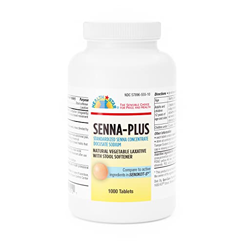 GeriCare Senna Plus Laxative Tablets, 50 mg / 8.6 mg Strength Docusate Sodium / Sennosides (1000 Tablets)