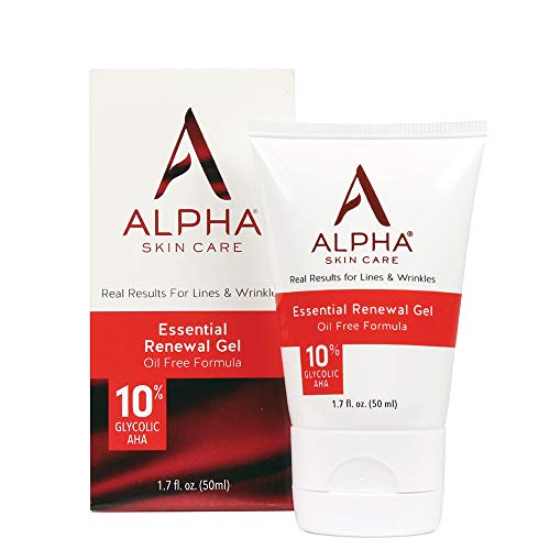 Alpha Skin Care Essential Renewal Gel | Anti-Aging Formula | 10% Glycolic Alpha Hydroxy Acid (AHA) | Reduces the Appearance of Lines & Wrinkles | Oily & Breakout Prone Skin | 1.7 Oz, B01D2M4IFA