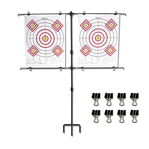 Highwild Adjustable Steel Paper Target Stand with 8 Clips