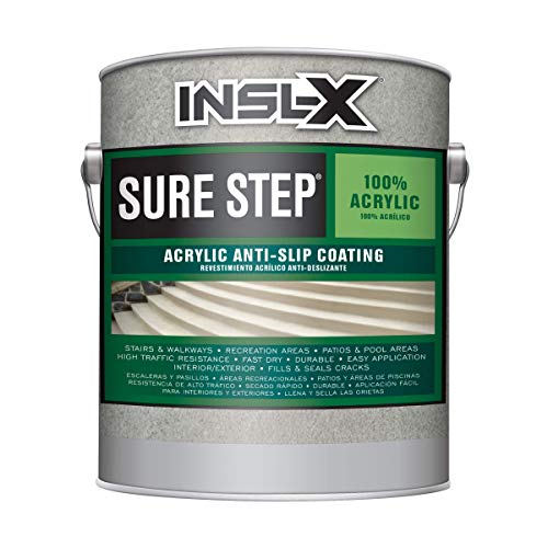 INSL-X SU031009A-01 Sure Step Acrylic Anti-Slip Coating Paint, 1 Gallon, Light Gray