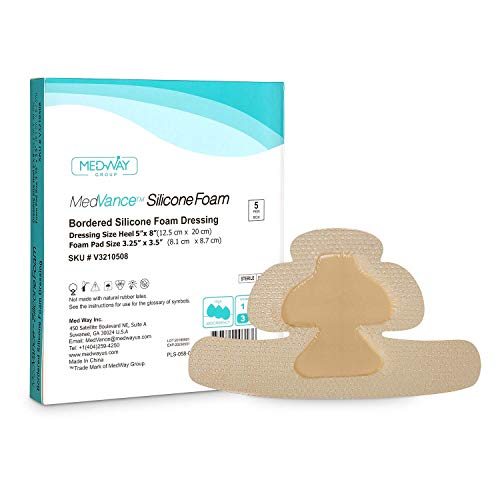 MedVanceTM Silicone - Bordered Silicone Adhesive Foam Dressing, Heel/Elbow/Wrist, 5'x8', Box of 5 dressings