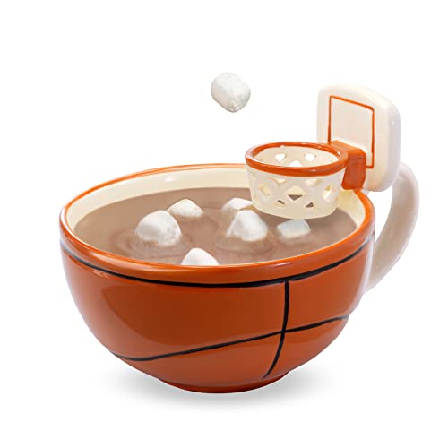 MAX'IS Creations | The Mug with a Hoop | Ceramic Coffee & Hot Chocolate Mug, Cereal, Soup Bowl | 16OZ Cup | Best Novelty Gift Idea for Coaches, Dad, Mom, Kids, Birthday, Basketball & All Sport Lovers