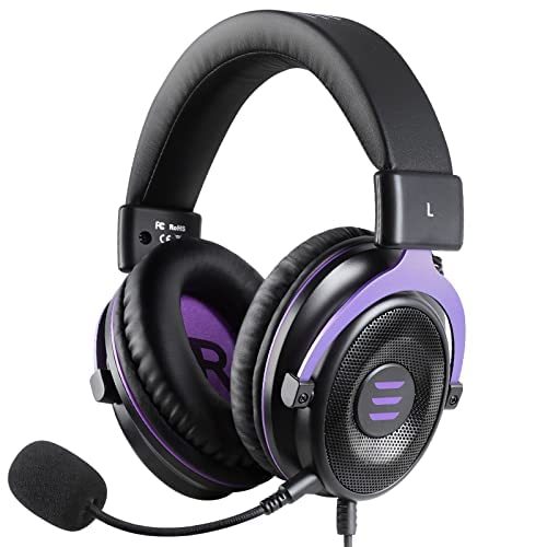 EKSA E900 Gaming Headset with Microphone - PS4 Headset with Detachable Noise Canceling Mic, 3D Surround Sound, Comfort Sturdy, Wired Headphones for Gaming, PC, PS5, Xbox One, Computer, Laptop, Switch