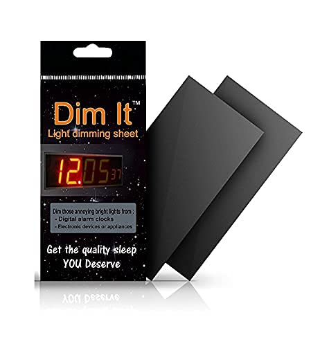 Dim It  Light Dimming Sheets - Medium Size Sheet, Light Blocking LED Covers, Great Dimming for Alarm Clocks, Cell Phones, Electronic Games, appliances | Color Black, Size ‎6 x 3 inches | Custom Size