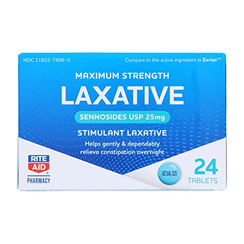 Rite Aid Maximum Strength Senna Laxative and Stool Softener - 24 Tablets | Gentle Constipation Relief