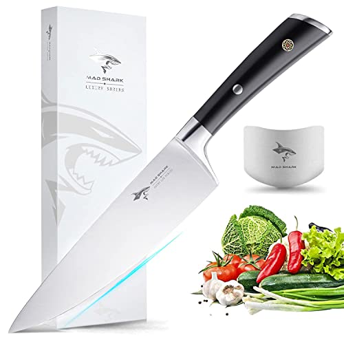 MAD SHARK Pro Kitchen Knife, 8 Inch Premium Chef Knife, German High Carbon Stainless Steel Ultra Sharp Chef's Knife with Ergonomic Handle & Gift Box, Perfect for Chopping Meat, Fish, Fruit, Vegetable