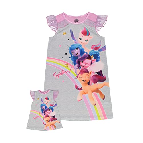My Little Pony Girls' Nightgown Pajama Dress, Pony Together 2, 10