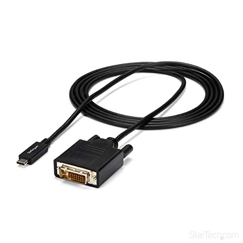 StarTech.com USB-C to DVI Cable - 6 ft / 2m - 1080p - 1920x1200 - USB-C DVI Monitor Cable - USB C Cable - Computer Monitor Cable (CDP2DVIMM2MB)