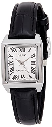 Casio LTP-V007L-7B1 Women's Rectangular Leather Strap Silver Roman Dial Dress Watch