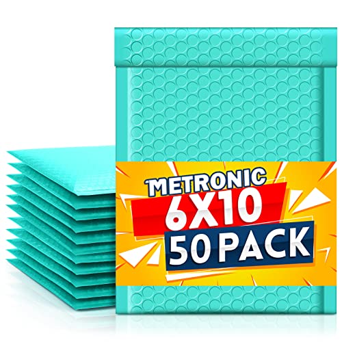 Metronic Bubble Mailers 6x10 Inch 50 Pack, Cushioning Shipping Bags, Waterproof,Self Seal Adhesive Padded Envelopes for Mailing, Packing, Boutique, Small Business Bulk #0