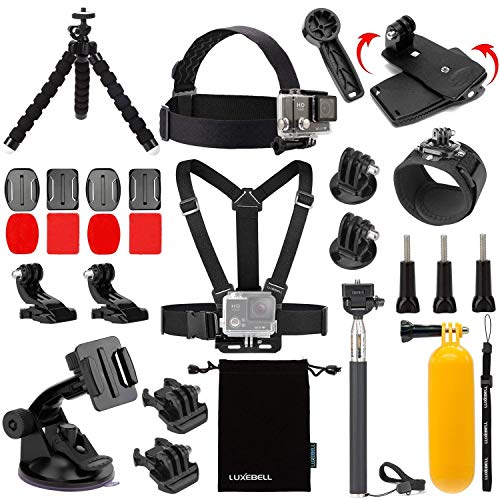 Luxebell Accessories Kit for AKASO EK5000 EK7000 4K WiFi Action Camera GoPro Hero 9 8 7 6 5/Session 5/Hero 4/3+/3/2/1 Max Fusion SJ4000 SJ5000