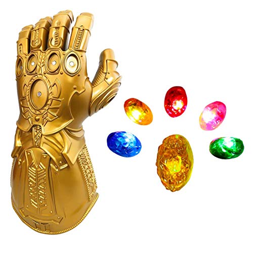 Bulex LED Light Up Infinity Gauntlet The Thanos Gloves with Removable Magnet Infinity Stones (Infinity Gauntlet, Kids)