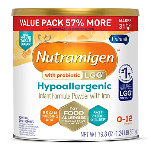 Enfamil Nutramigen Infant Formula, Hypoallergenic and Lactose Free Formula with Enflora LGG, Fast Relief from Severe Crying and Colic, Powder Can, 19.8 Oz