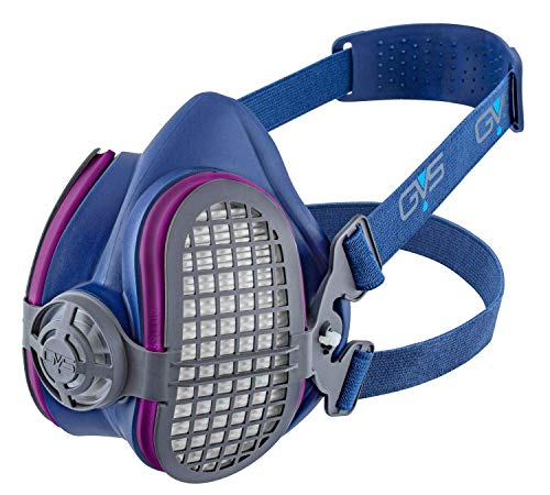 GVS Elipse P100 Dust Half Mask Respirator with replaceable and reusable filters included, Blue
