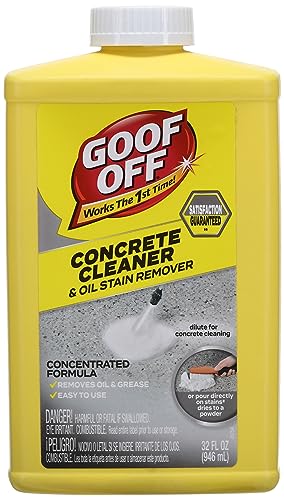 NATIONAL MFG/SPECTRUM BRANDS HHI FG820 32OZ Goof Off, 32 OZ, Degreaser, Removes Embedded Oil from Concrete, No Scrubbing, No Rinsing, Liquid Dries to Powder, Easy to Use, 32 Fl Oz (Pack of 1)