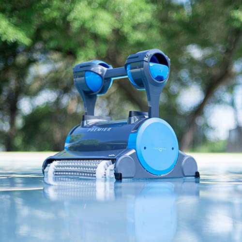 Dolphin Premier Robotic Pool Cleaner (2023 Model) with Multimedia, Oversized Leaf Bag, Standard & Ultrafine Filters, Weekly Timer, Waterline Cleaning & More — for In-ground Swimming Pools up to 50ft