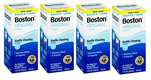 Bausch and Lomb Boston Original Cleaner for Hard Rigid Gas Permeable Contact Lenses, Travel Size 1 oz - Pack of 4