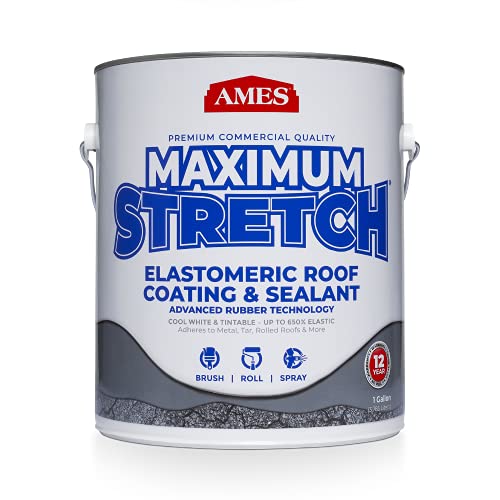 AMES RESEARCH LABORATORIES MSS1 Maximum Stretch Roof Coating, 1 Gallon, White