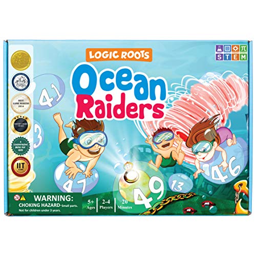 Logic Roots Ocean Raiders Number Sequencing & Addition Game - Fun Math Board Game and STEM Toy for 5-7 Year Olds, Perfect Educational Gift for Kids (Boys & Girls), Home Schoolers, Kindergarten & Up