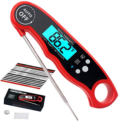 COKEA Instant Read Meat Thermometer for Grilling and Kitchen. Upgraded with Waterproof and Backlight Functions. Best Digital Meat Thermometer Probe-BBQ Cooking Baking.