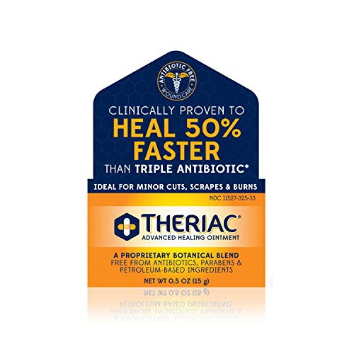 Theriac Advanced Manuka Honey Healing Ointment – Naturally Heals 50% Faster Than Triple Antibiotic/Ideal for Minor Cuts, Scrapes, and Burns / (0.5 Oz)