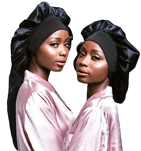 Olivia Sylx Large Satin Bonnet & Extra Large Bonnets for Black Women - Hair Bonnet for Braids for Sleeping