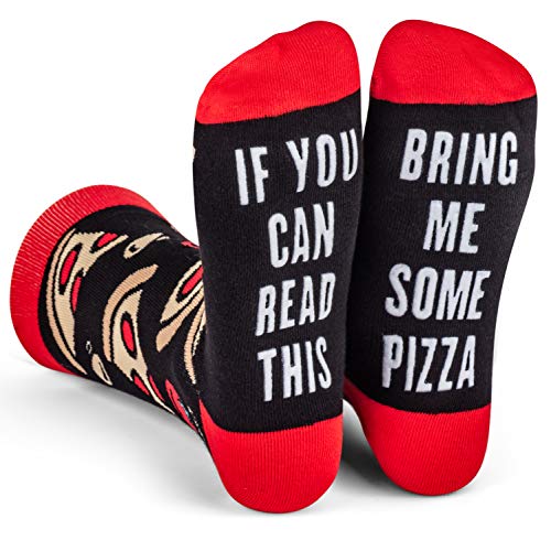 Lavley If You Can Read This - Funny Socks Novelty Gift For Men, Women and Teens (Pizza)