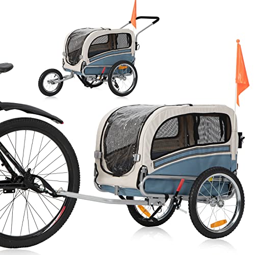 Sepnine and Leonpets Medium Size Bicycle Pet Trailer and Jogger 2 in 1 Function of 20303
