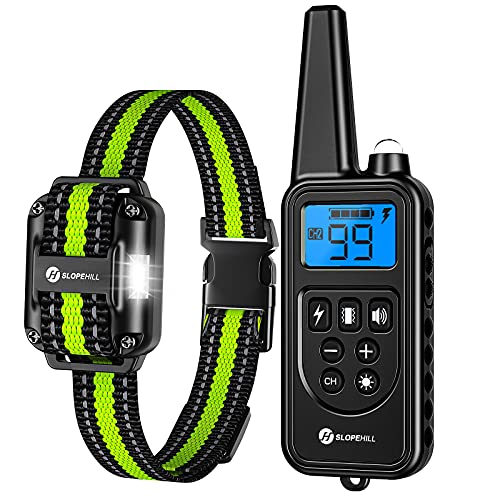 Dog Training Collar with 7 Training Modes, 2600Ft Remote Electronic Dog Shock Collar, Electric Shock Collar for Small Medium Large Dogs (Green1)