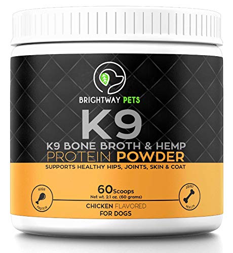 K9 Bone Broth Powder Concentrate Organic Turmeric Hemp Protein – Improves Gut Health, Allergies, Food Sensitivity & Inflammation Hip & Joint Arthritis Pain Relief – Digestive & Mobility