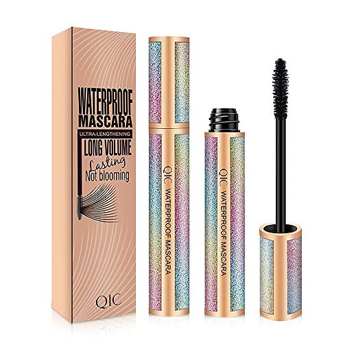 QUEMISS 4D Silk Fiber Lash Mascara, Professional Mascara Curled Lashes, No Clumping, No Smudging, Makeup Stamps Seal Pen Stamp Waterproof Quick Dry Waterproof Mascara Lashes (Page of 2)