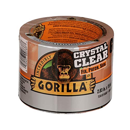 Gorilla Crystal Clear Repair Duct Tape Tough & Wide, 2.83' x 15 yd, Clear, (Pack of 1)