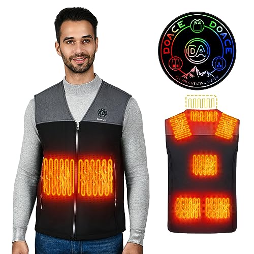 DOACE Upgraded Heated Vest for Women Men, Smart Electric Heating Vest Rechargeable, Warming heated Jacket, Battery Not Included